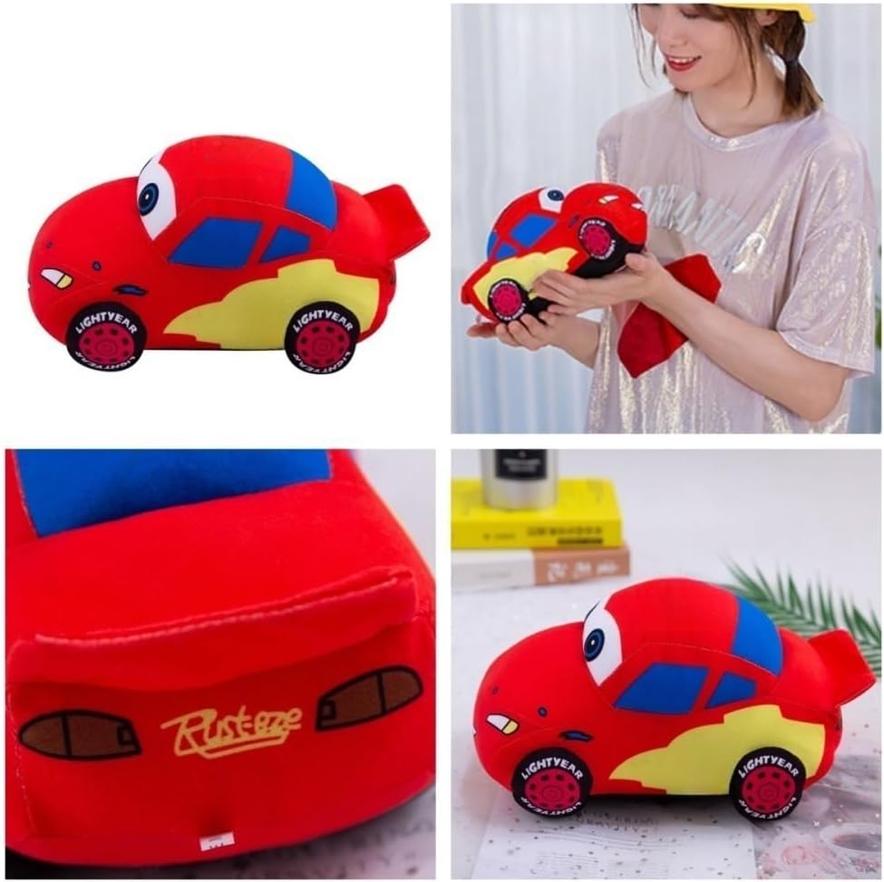 9.5 inch Car Plush Toy, Car Shaped Plush Pillow, Super Cute Car Plush Cushion, Racing Car Stuffed Doll Great Gift for Kids Birthday Party