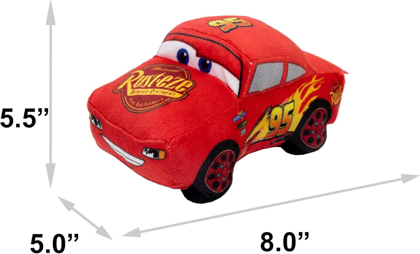 Buckle-Down Disney Dog Toy, Pixar Cars Lightning McQueen Race Car Replica, Plush