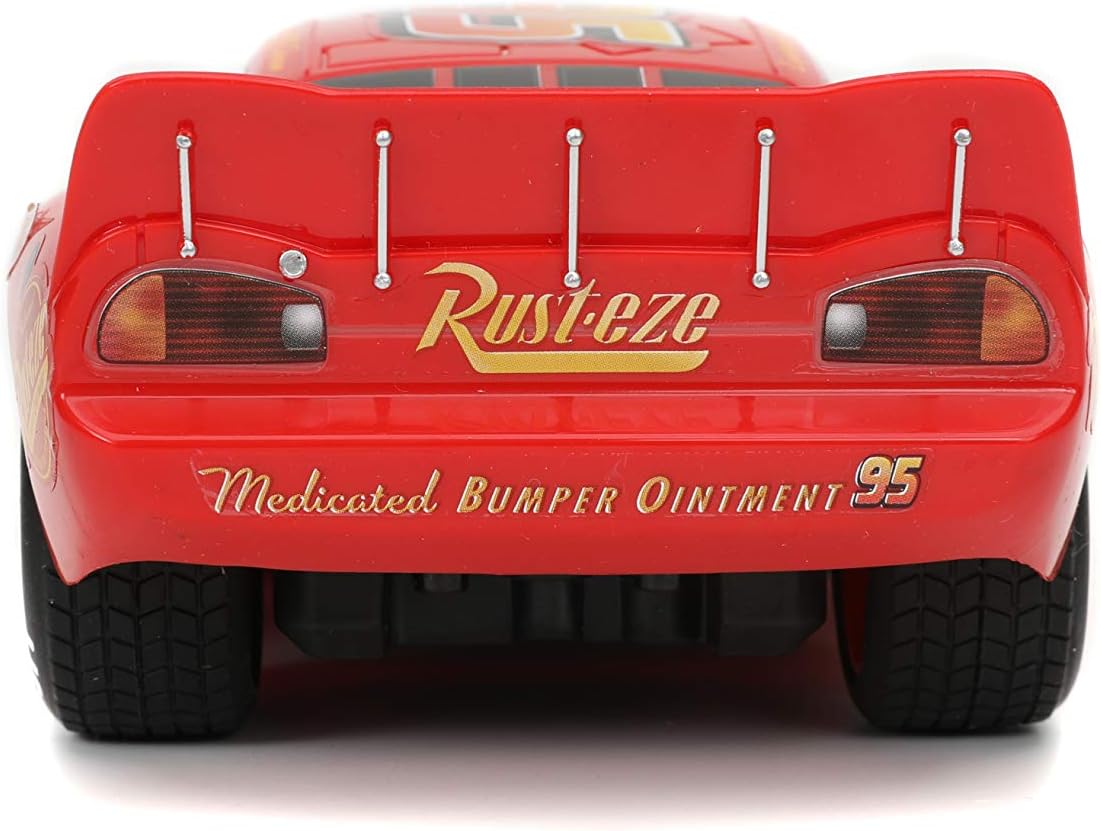 Jada Toys Pixar Cars 1:24 Lightning McQueen RC Remote Control Car 2.4 GHz Red Toys for Kids