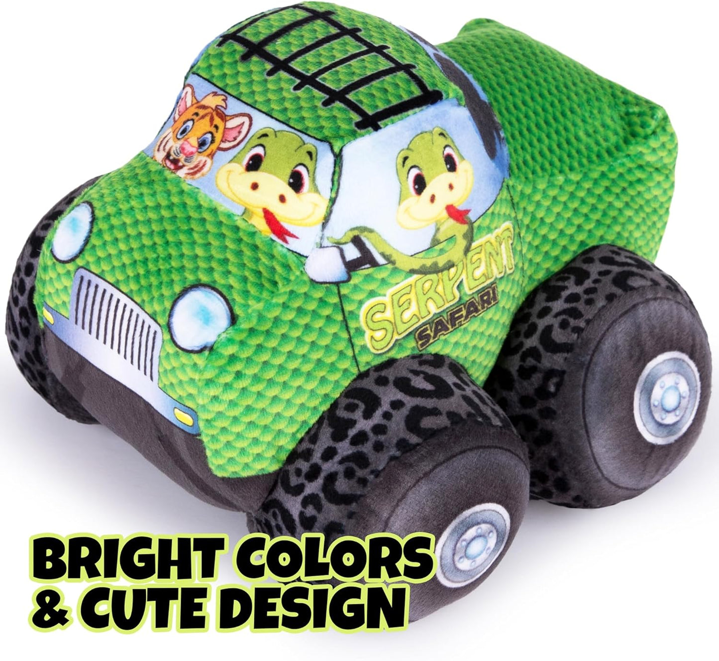 ArtCreativity Plush Monster Truck Safari Design - 8 Inch Big Stuffed Monster Truck - Cool Animal-Themed Design - Soft and Cuddly Toys for Little Boys, Girls, Baby, Toddlers - Great Gift Idea
