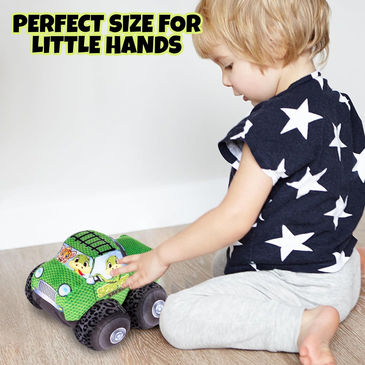 ArtCreativity Plush Monster Truck Safari Design - 8 Inch Big Stuffed Monster Truck - Cool Animal-Themed Design - Soft and Cuddly Toys for Little Boys, Girls, Baby, Toddlers - Great Gift Idea